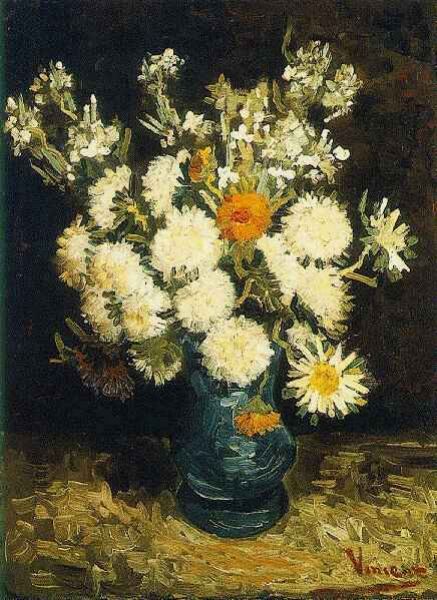 Vincent Van Gogh Flowers In A Blue Vase 1887 By Vincent Van Gogh